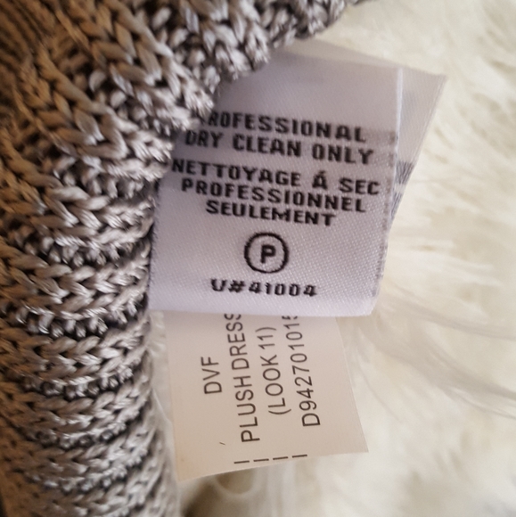 Diane Von Furstenberg Plush Dress Look 11 Ivory S - Picture 9 of 11